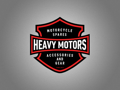Heavy Motors bikes heavy motors logo motorcycles motorshop shield