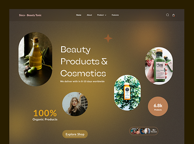 Beauty Cosmetics Header Design beauty cosmetic website design header ui ui ux ui ux design ux