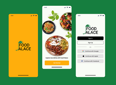 Food Palace Onboarding screens of a restaurant app app app design branding design food app mobile mobile design onboarding restaurant app ui uiux user interface ux