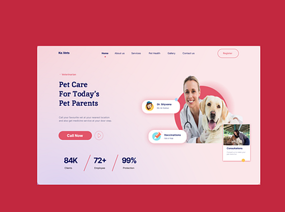 Pet Care Website figma header design petcare pets ui uiux ux web design website