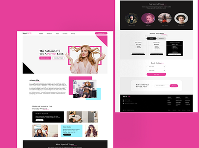 Hair Saloon Website Landing Page branding design figma graphic design landing page design ui uiux user interface design ux web design website design