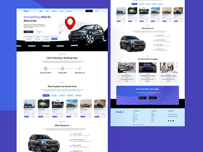 Car Rental Website Landing Page car rental design figma header design rent a car website ui uiux user interface ux web design