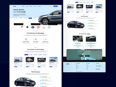 E-Car Rental Landing Page car rental car renting ecab figma landingpage taxi uiux web design website design