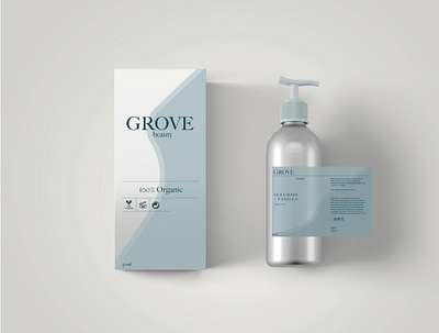 Label and Box Design for Grove Beauty branding design graphic design illustrator label design logo photoshop typography