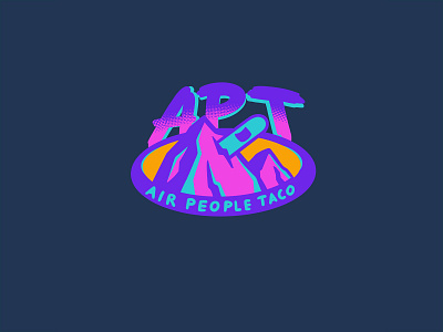 Air People Taco 80s 80s style badge badgedesign digital illustration illustration procreate