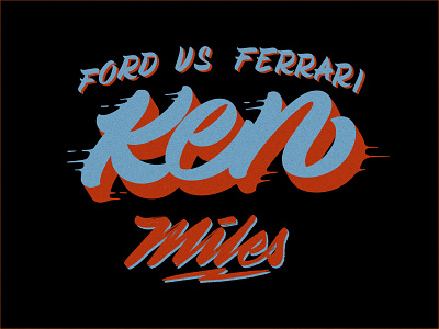 ken miles apparel branding design fordvsferrari hand lettering handlettering identity ken miles procreate retro font type typography vintage font vintage logo