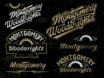 Montgomery Woodwrights branding classic hand lettering handlettering logo oldskool oldstyle typography vintage logo woodworks