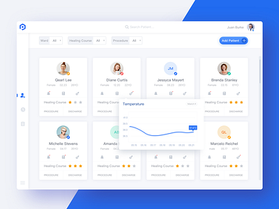 Patient Management System blue clean dashboard data doctor management patient system ui ux