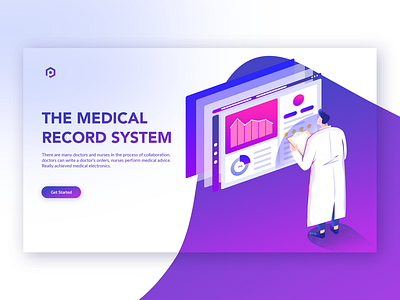 The Medical Record System colorful design doctor homepage illustration medical ps purple record system ui visual
