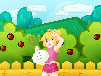 Peach's Garden gaming illustration mario nintendo peach princesspeach