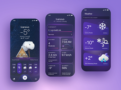 Weather App app design ui ux