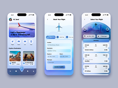 Flight Booking App app design ui