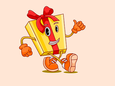 gift box illustration cartoon cartoon graphic design illustration mascot vector
