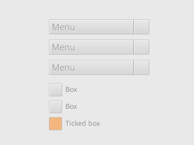 Website UI elements box grey ui ux website