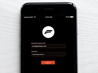 Forza Hub Mobile - Login screen (WIP 6) cars companion app fm6 forza motorsport grey login screen red ui design video game white