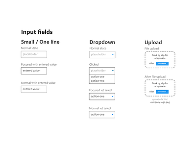Input Fields (WIP) dropdown file upload input field select menu ui design upload field ux design