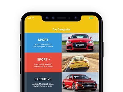 Car Rental App app car rental cars ios iphone x sketch ui design