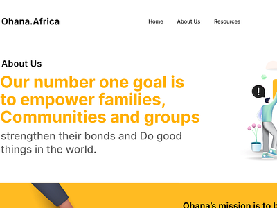 Ohana Africa Landing Page branding graphic design ui