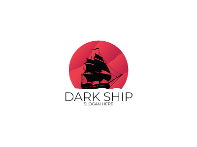 Dark ship logo design clean logo company logo dark logo dark ship logo design gradient logo graphic design illustration illustrator logo logo design modern logo pirate logo pirate ship logo ship logo