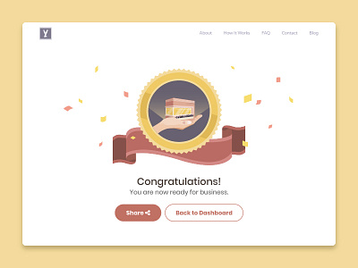 Congratulation Pop-up computer freelancer graphic illustration mobile ui