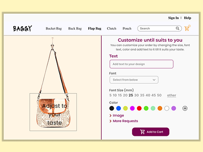 BAGGY landing page branding design graphic design ui uiux