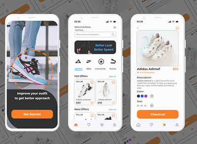 A shoe e-commerce app appdesign branding ecommerce ecommerceapp mobileappdesign productdesign shoeapp uidesign uiux