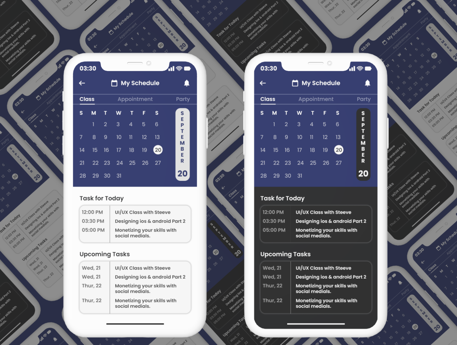 A calendar app to manage schedules by Adebayo Taofeeq on Dribbble
