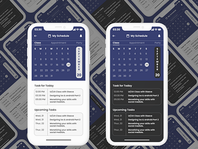 A calendar app to manage schedules. appdesign branding calendar design designers fulltimejob graphic design hiring immediate mobileapp remotejob schedules uitrends uiux