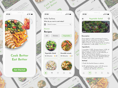 Recipe App appdesign branding designers figma foodapp foodie fulltimejob graphic design hiring interns internship kitchen kitchendesign mobileapp recipe techinterns ui uiux uiuxdesign