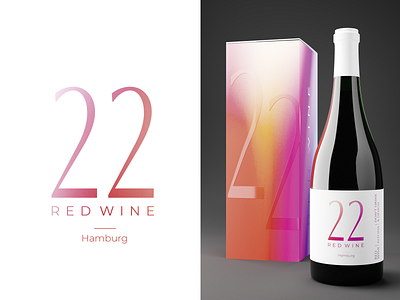 '22 RED WINE graphic design packaging design rendering warm up