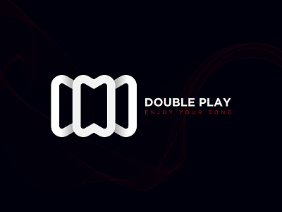 modern minimalist video and music play logo design