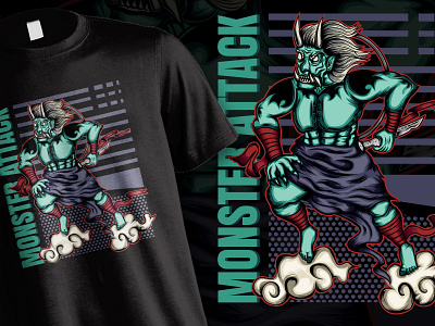 Monster Attack T shirt Illustration