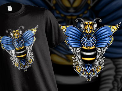 Bee Ornament T shirt Illustration apparel art bee brand branding clothes clothing design draw drawing fashion graphic graphic design illustration logo ornament shirt t shirt ui zentangle