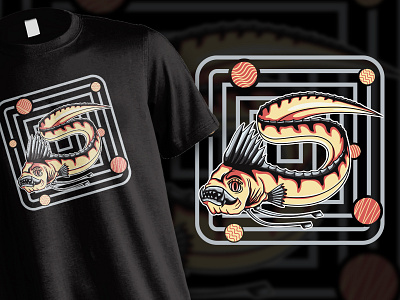 Monster Eel Fish T shirt Illustration