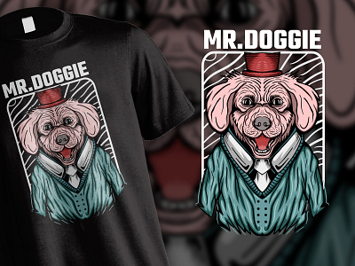 Mr Doggie T shirt Illustration