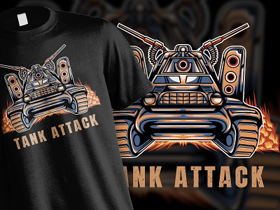 Tank Attack T shirt Illustration