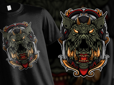 Monster Pig T shirt Illustration