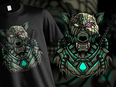 Space Ranger Dog T shirt Illustration