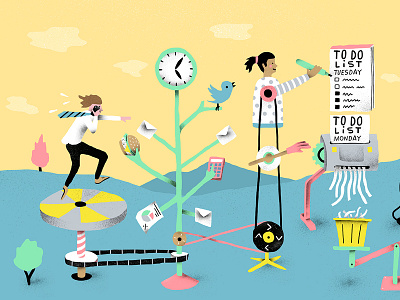 New York Times - Be more productive design illustration web