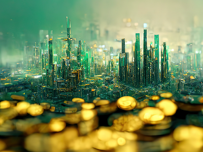 crypto city background