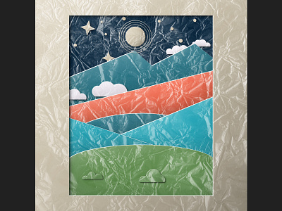 Landscape adobe design graphic design illustration paper paper cut papercut