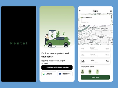 Taxi Rental app design