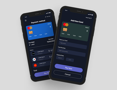 Card checkout app design typography ui ux