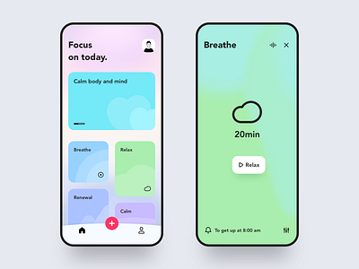 Meditation interface 🧘‍♀️ app branding design mobile mobile ui ui ux vector 设计