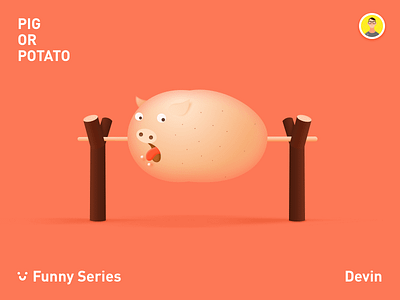 Pig Or Potato design illustration 插图 设计