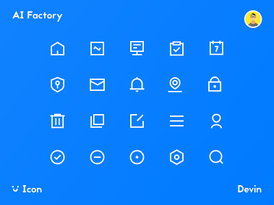 AI Factory Icon branding design flat icon lettering logo minimal type typography vector web 设计