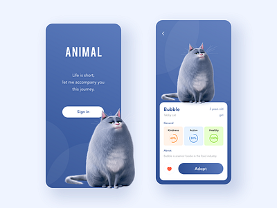 Cute cat app design mobile ui ux 设计