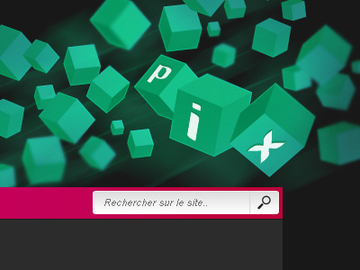 Cube flying design cube green header pix rose search webdesign website