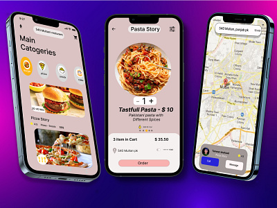 New Mobile App Design (Pizza & Pasta and other fast food Order ) design graphic design illustration logo motion graphics ui ux vector