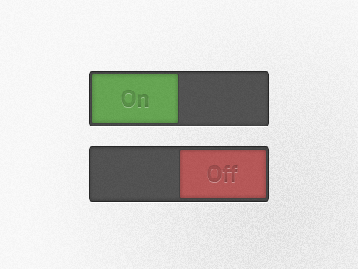 Toggle Button button dark green off on red slide toggle